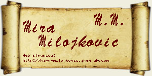 Mira Milojković vizit kartica